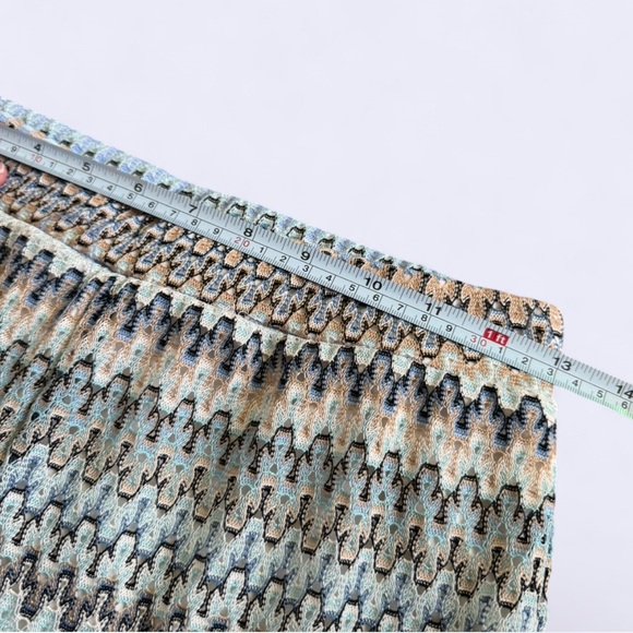 Flared Multicolor Knit Pants Blue Navy Cream Boho Summer Lounge Pants Only - Picture 4 of 7